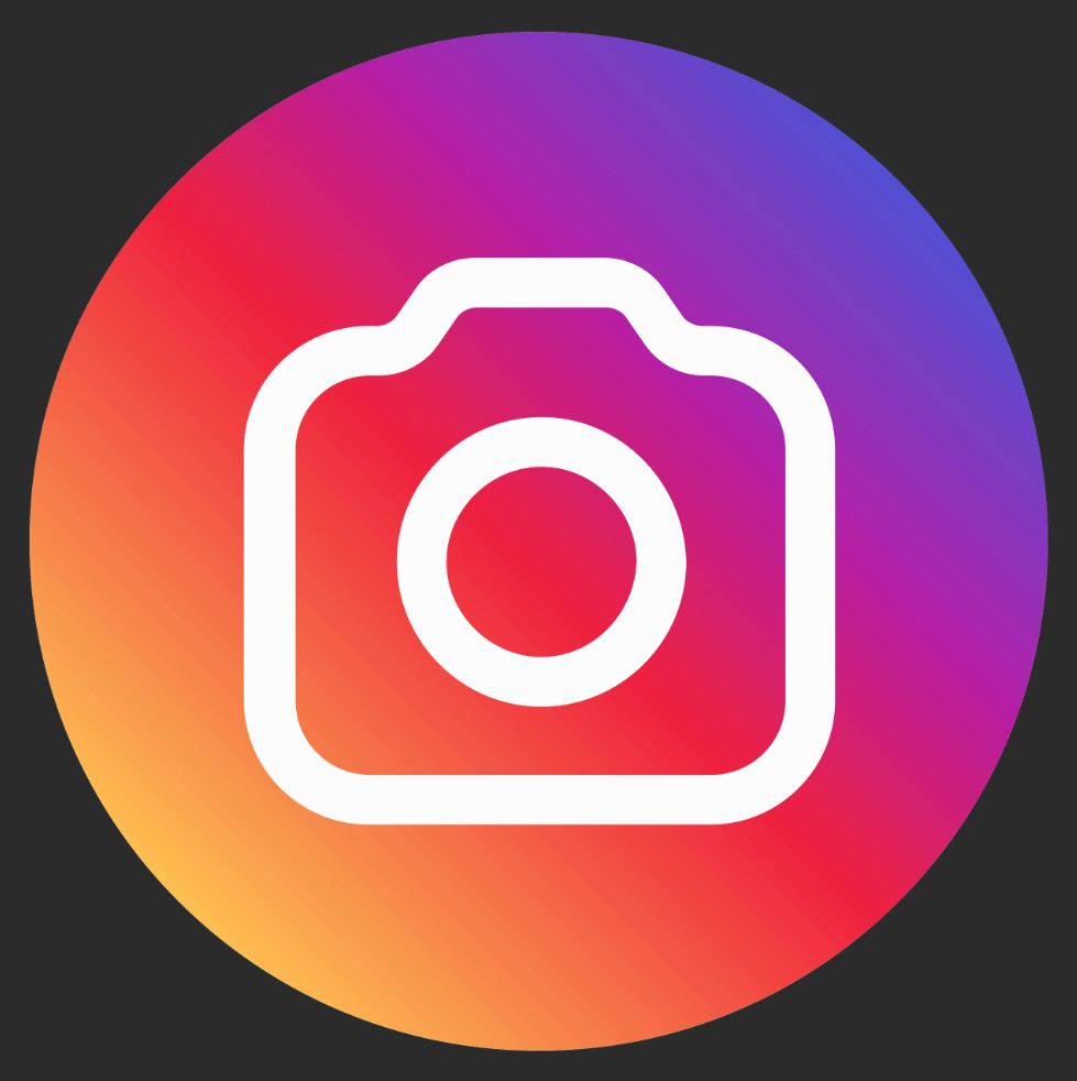 White camera icon on a gradient colorful background Follow Metabolist @metabolistltd Instagram