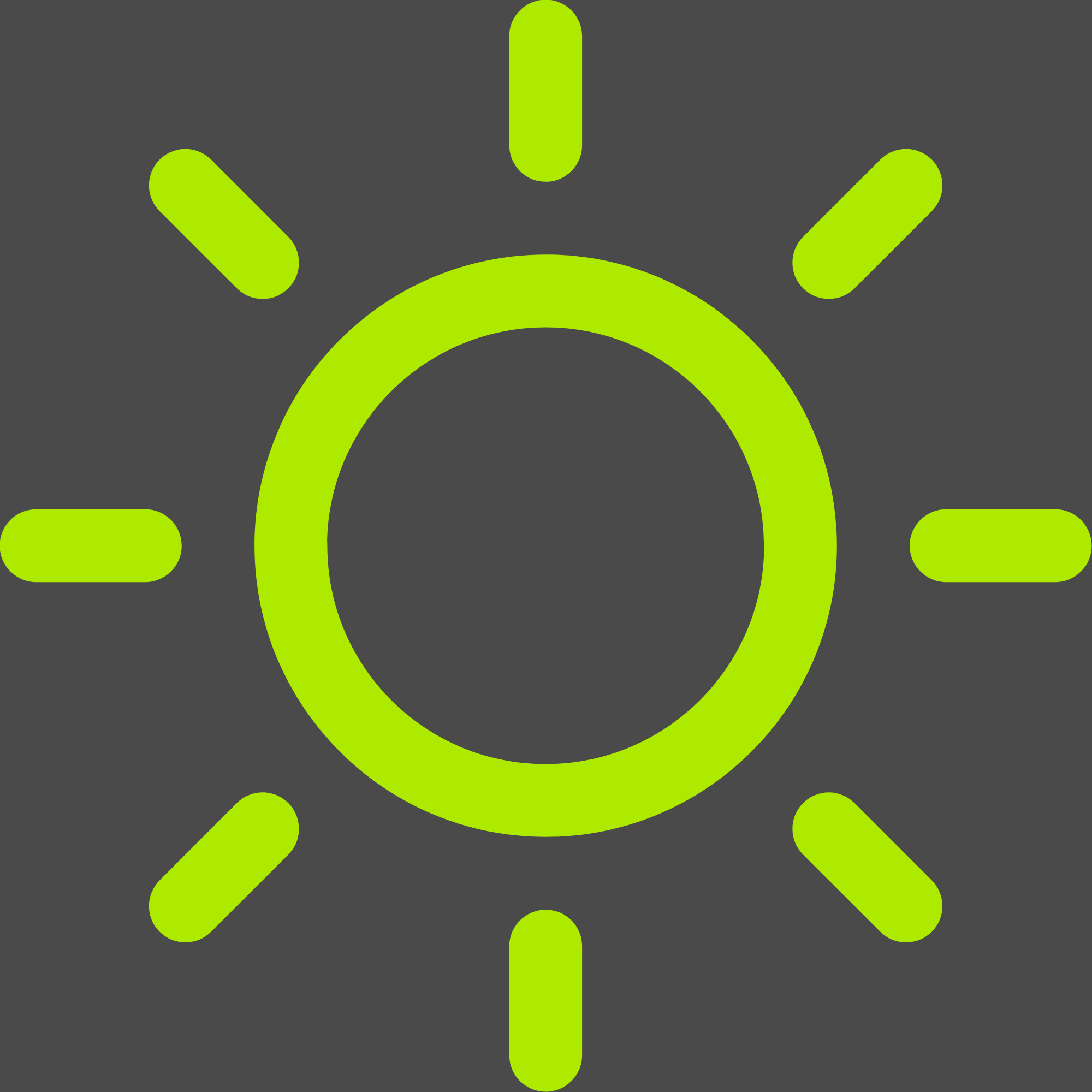 Green sun icon on a dark gray background